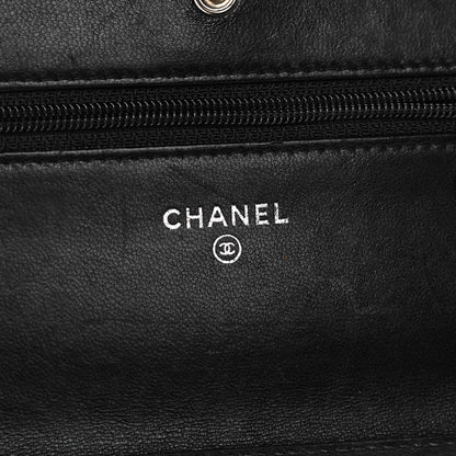 Chanel Lambskin Quilted Wallet On Chain WOC Black 10 of 11