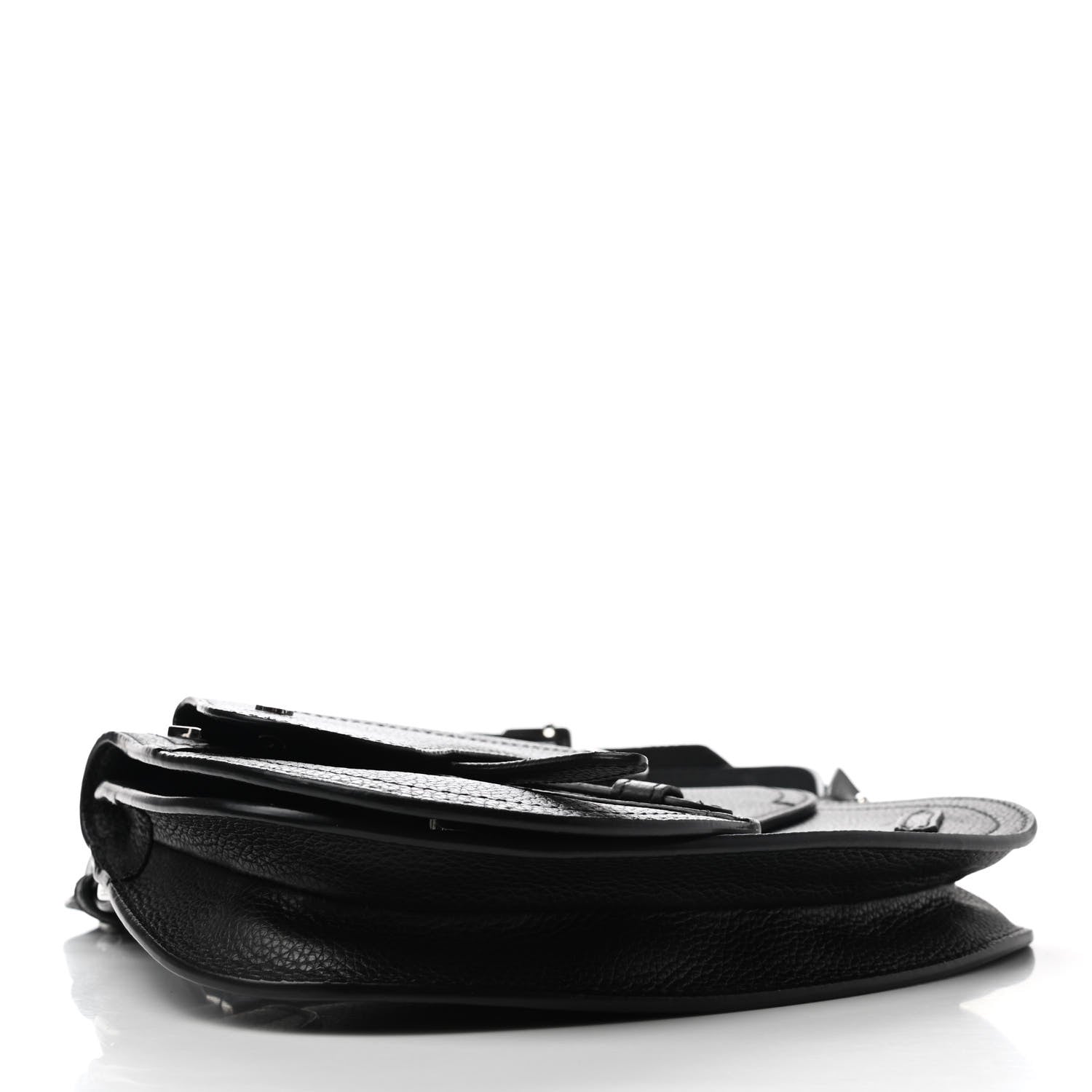 Christian Dior Grained Calfskin Saddle Messenger Bag Black 4 of 11