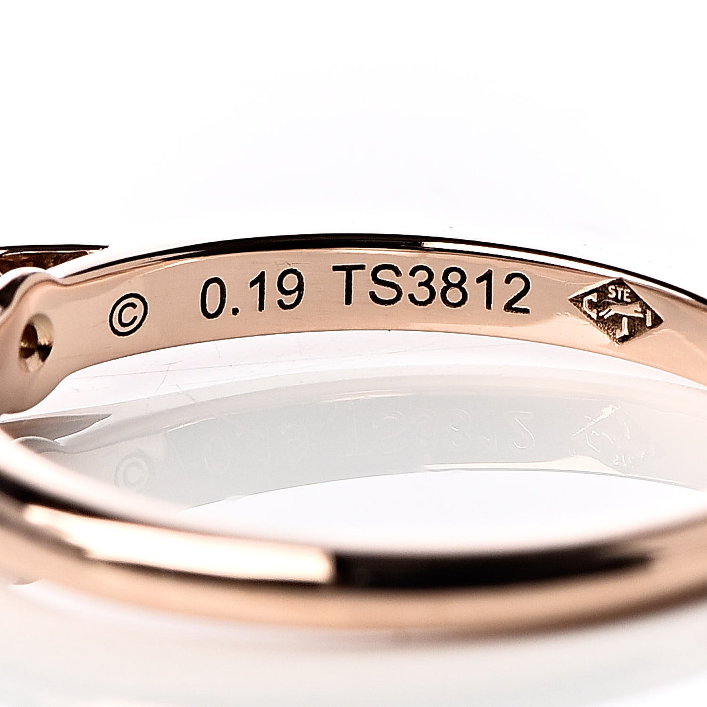 18K Pink Gold Diamond .19ct Solitaire Engagement Ring 49 4.75