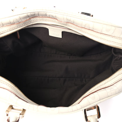 Gucci Canvas Horsebit Glam Boston Tote Bag Off White 4 of 4