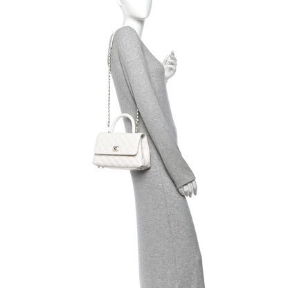 Chanel Caviar Quilted Mini Coco Handle Flap White 2 of 10