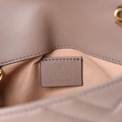 Gucci Calfskin Matelasse Super Mini GG Marmont Shoulder Bag Porcelain Rose 8 of 11