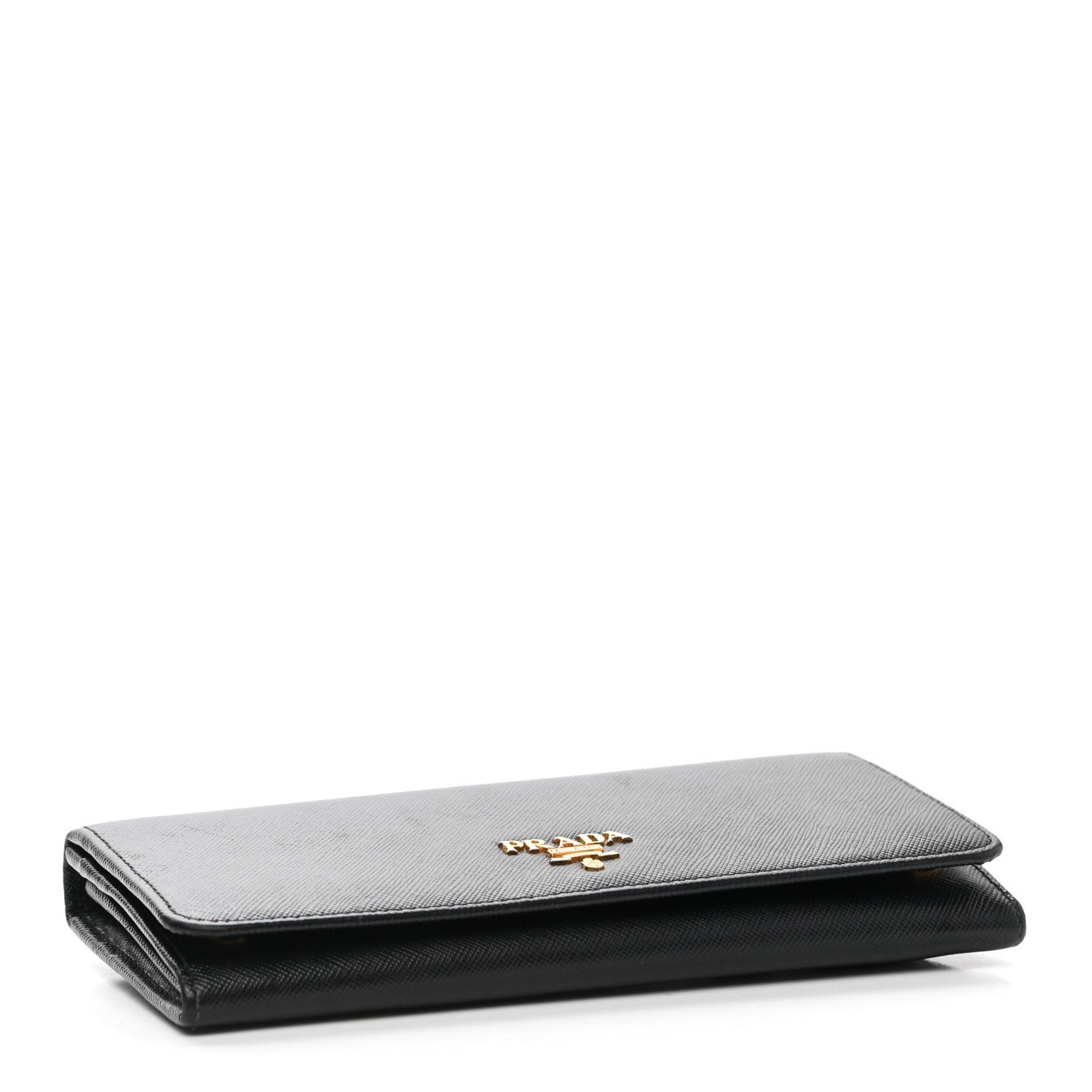 Prada Saffiano Metal Continental Flap Wallet Black 4 of 6