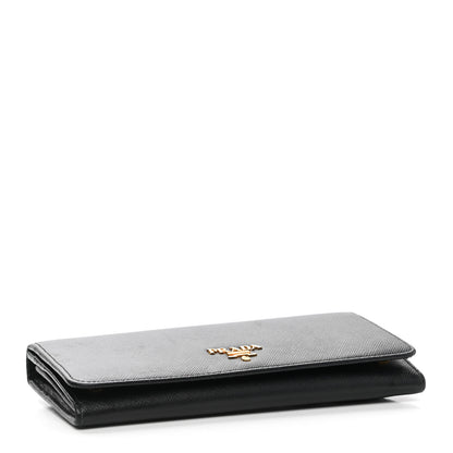 Prada Saffiano Metal Continental Flap Wallet Black 4 of 6