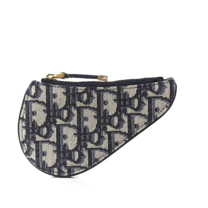 Christian Dior Oblique Saddle Coin Purse Blue 3 of 8