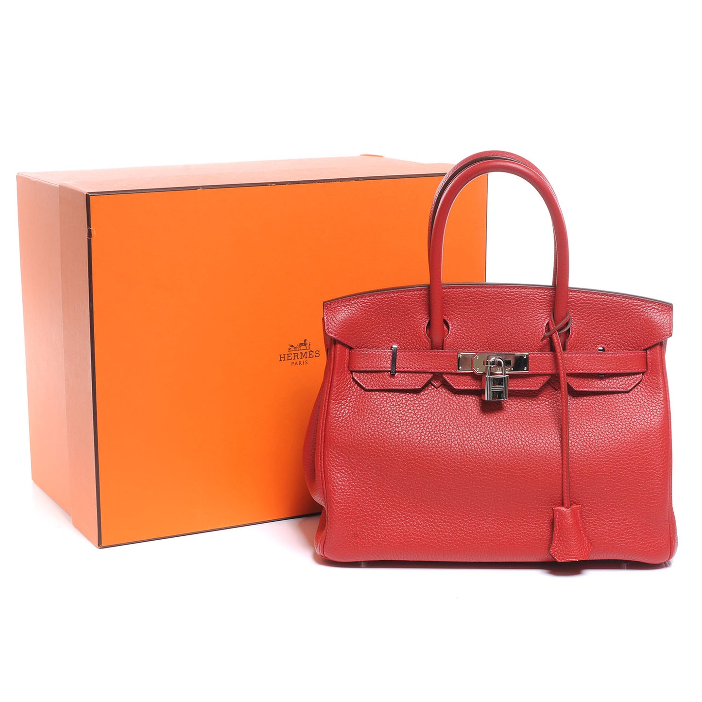 Taurillon Clemence Birkin 30 Rouge Casaque