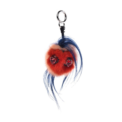 Fendi Goat Mink Fur Heart Bag Bug Charm Red Multicolor 1 of 3