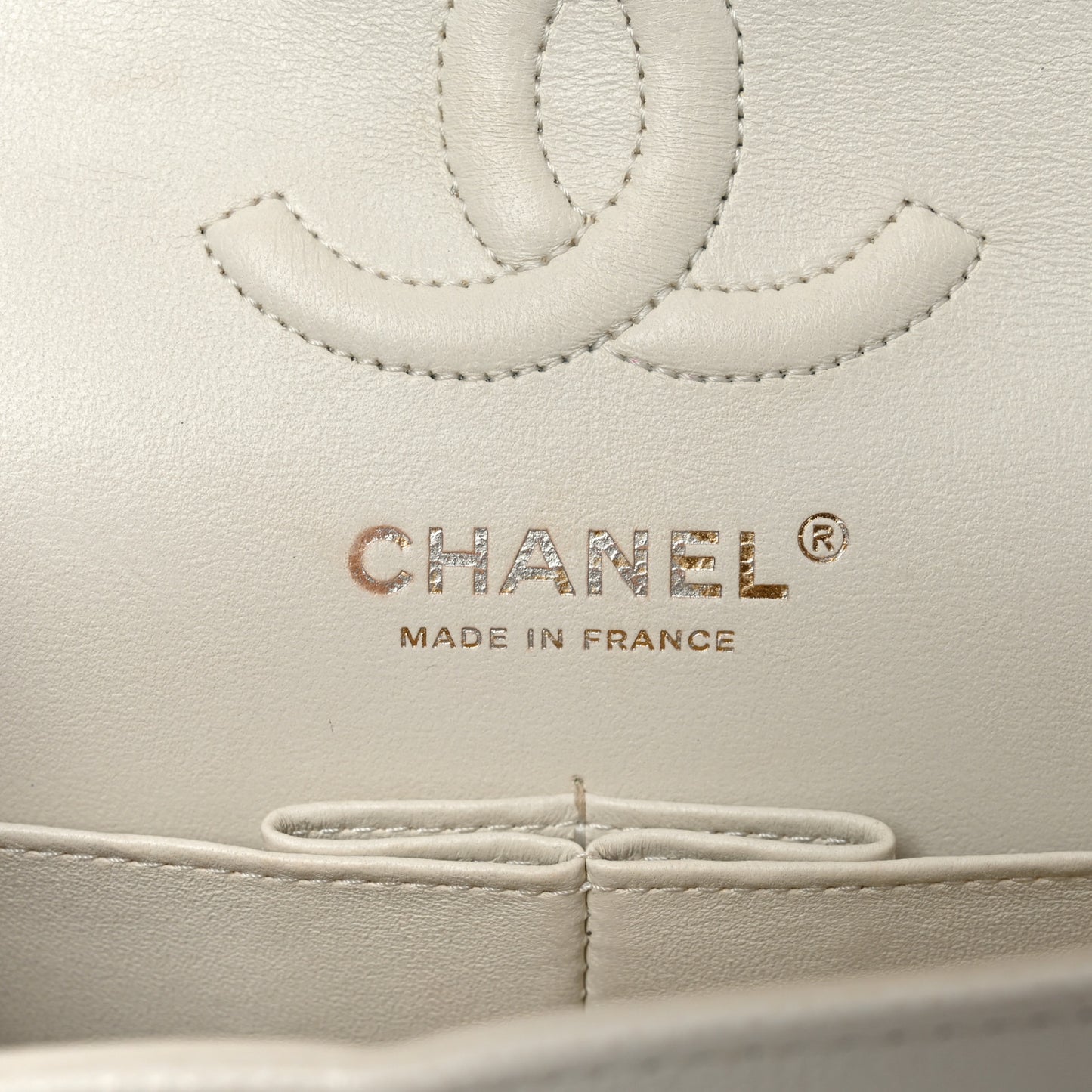 Caviar Quilted Small Double Flap White