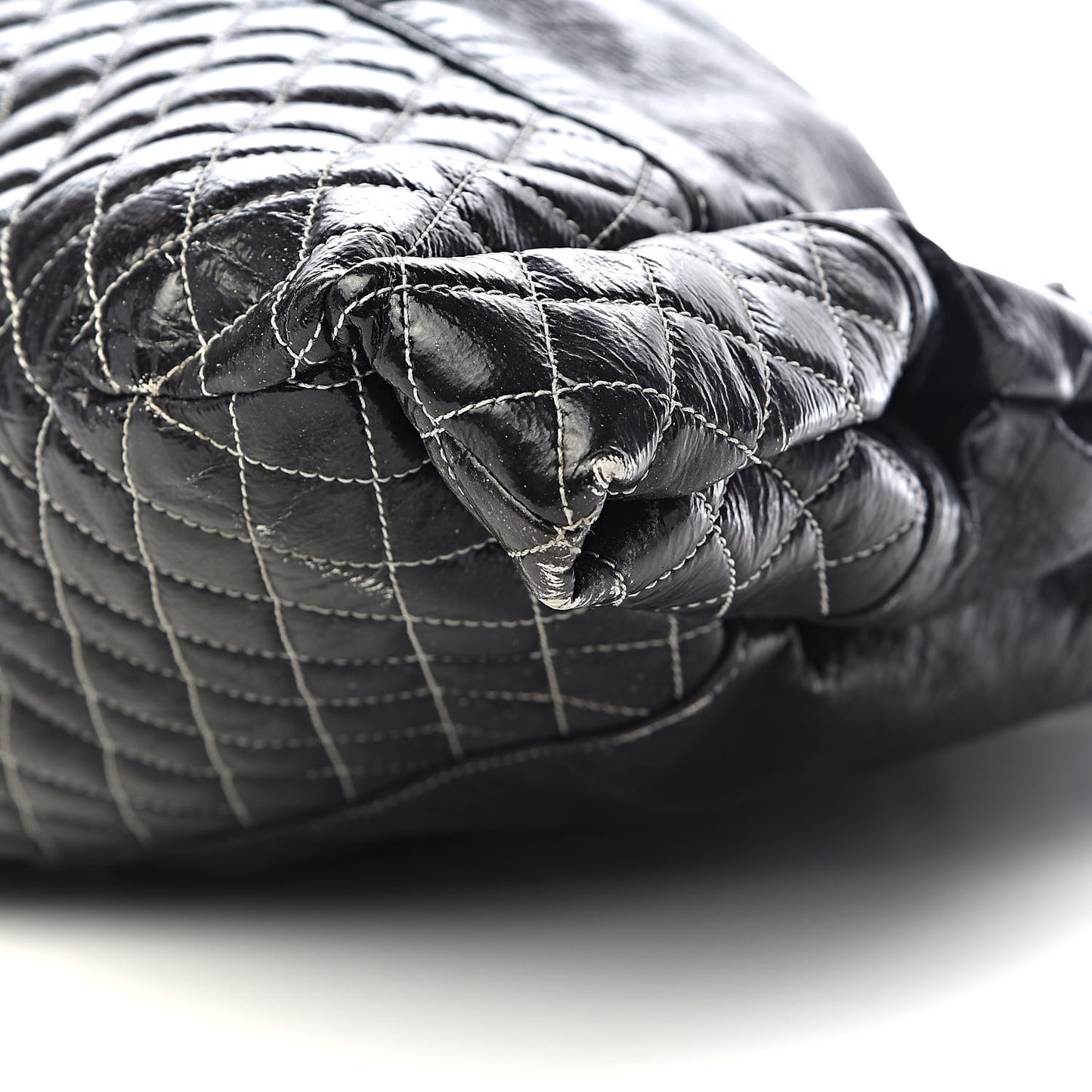 Vinyl Quilted Melrose Degrade Tote Black