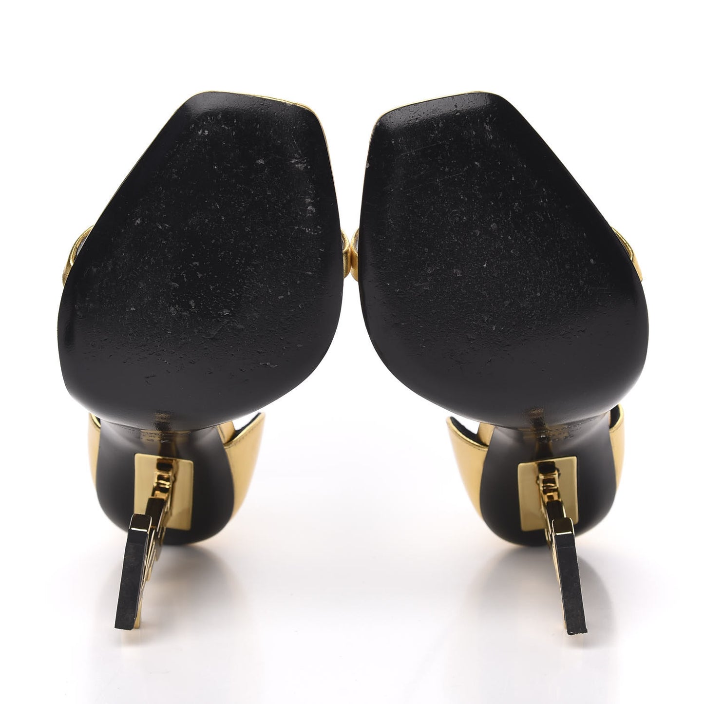 Metallic Lambskin Opyum 110 Sandals 36.5 Oro