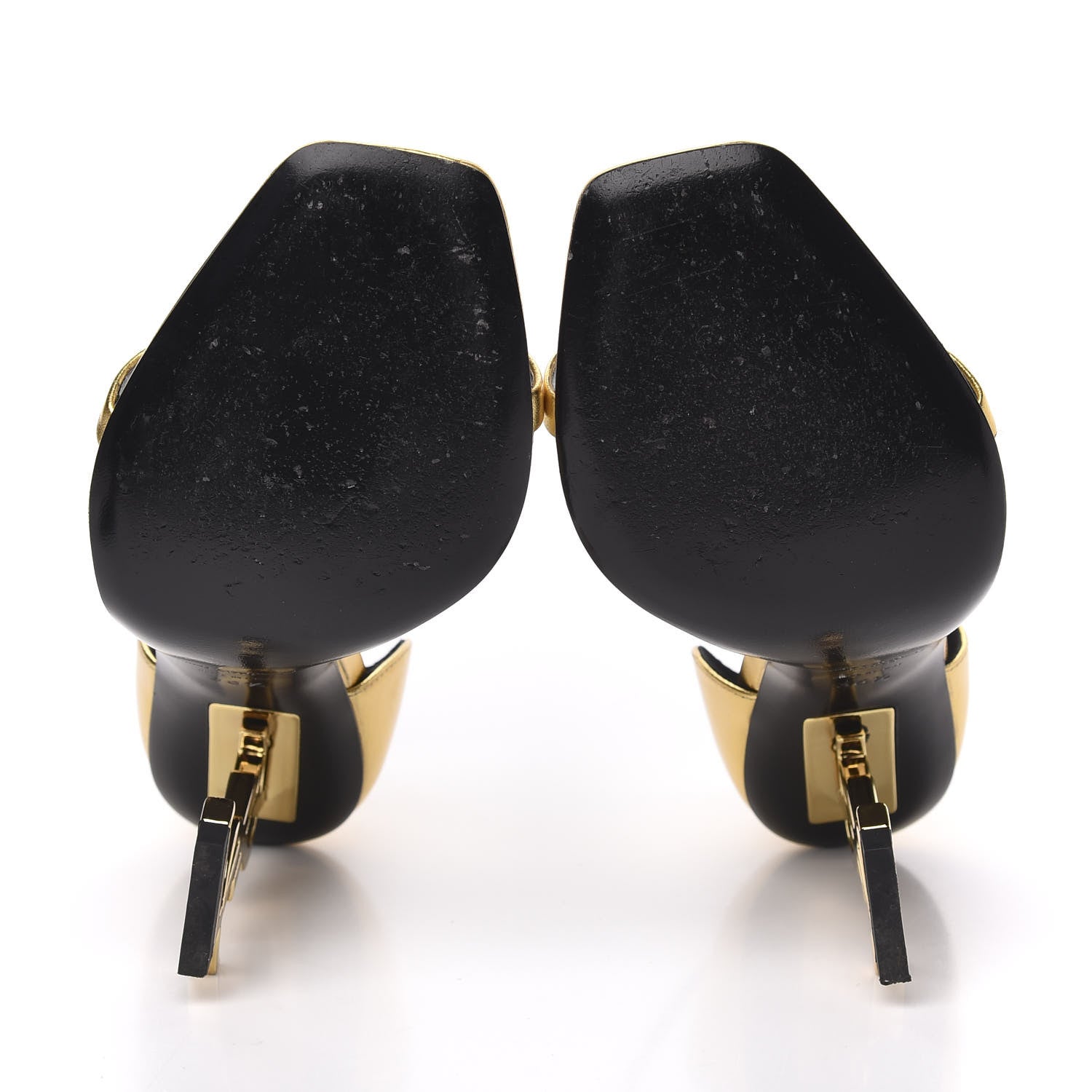 Saint Laurent Metallic Lambskin Opyum 110 Sandals 36.5 Oro 5 of 11