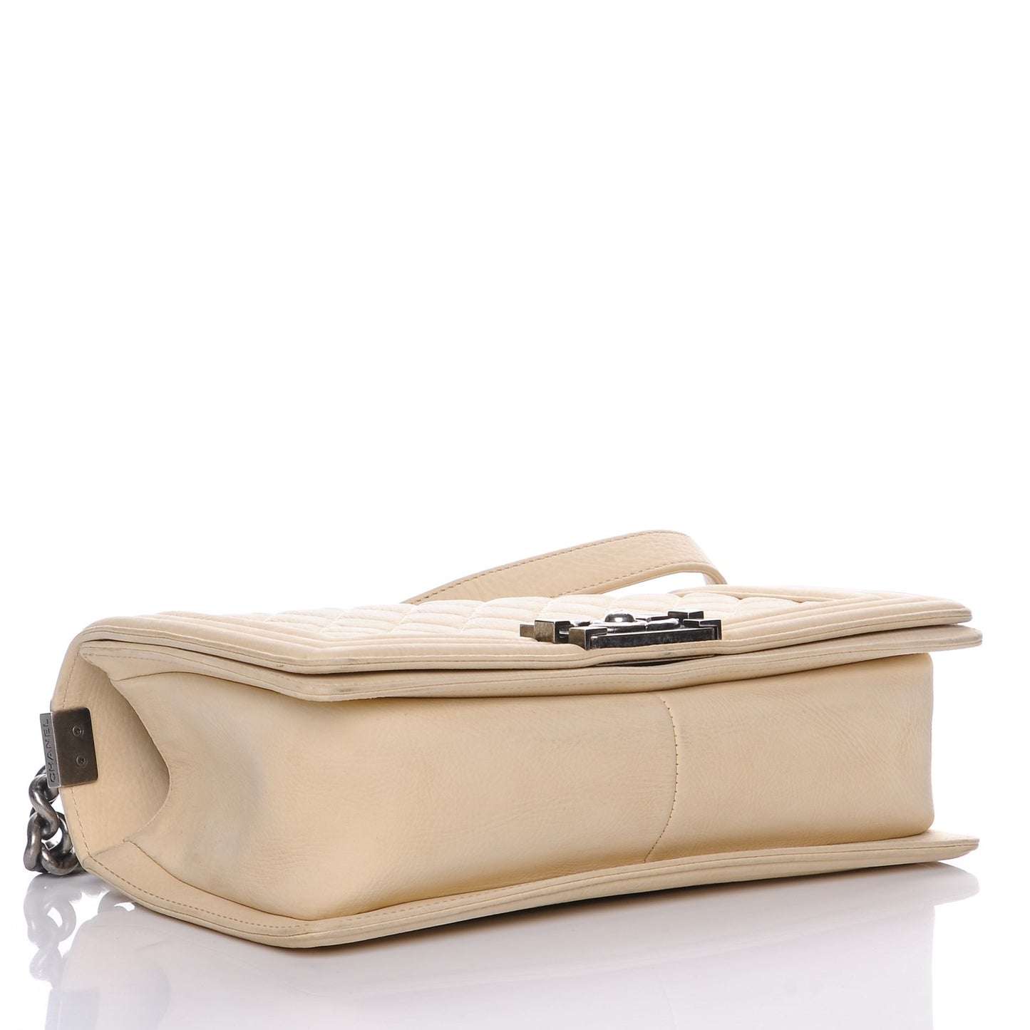 Nubuck Quilted Medium Boy Flap Beige