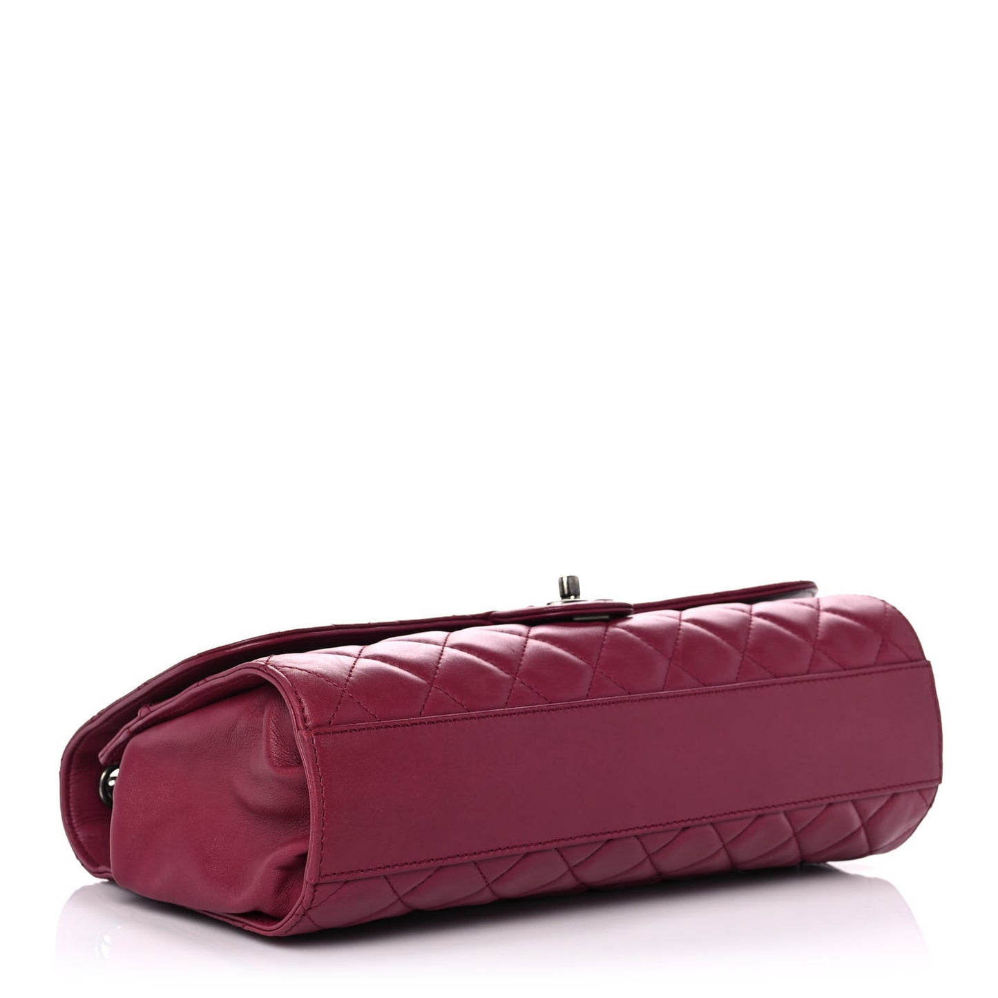 Lambskin Quilted Jumbo Grocery By Chanel Drawstring Shopping Bag Dark Pink