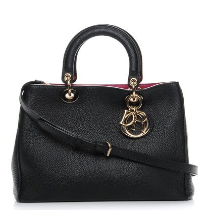 Christian Dior Bullcalf Medium Diorissimo Tote Black Rose Indien 1 of 8