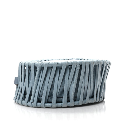 Stella McCartney Raffia Eco Alter Nappa Perforated Logo Round Crossbody Bag Cameo Blue 4 of 8