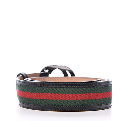 Gucci Calfskin Web Interlocking G Belt 95 38 Black 3 of 6