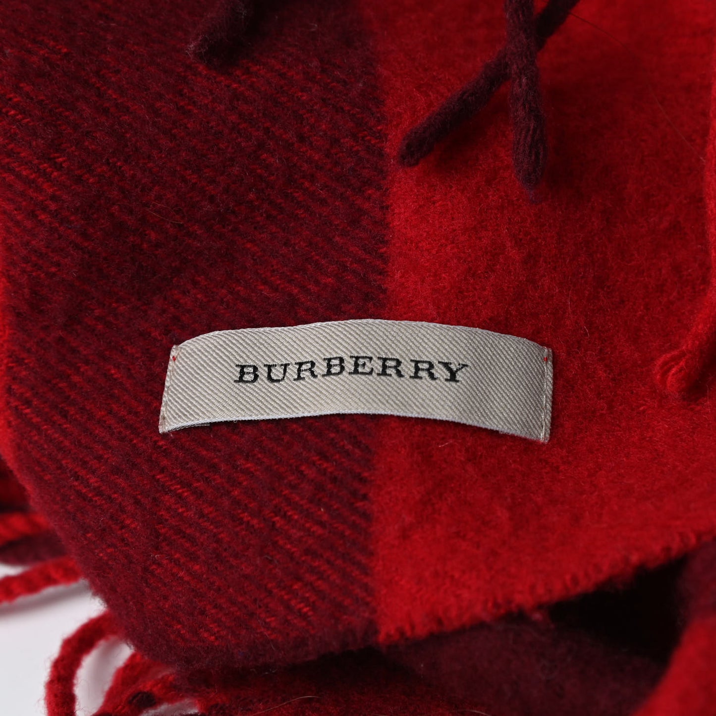Merino Wool Half Mega Check Scarf Red