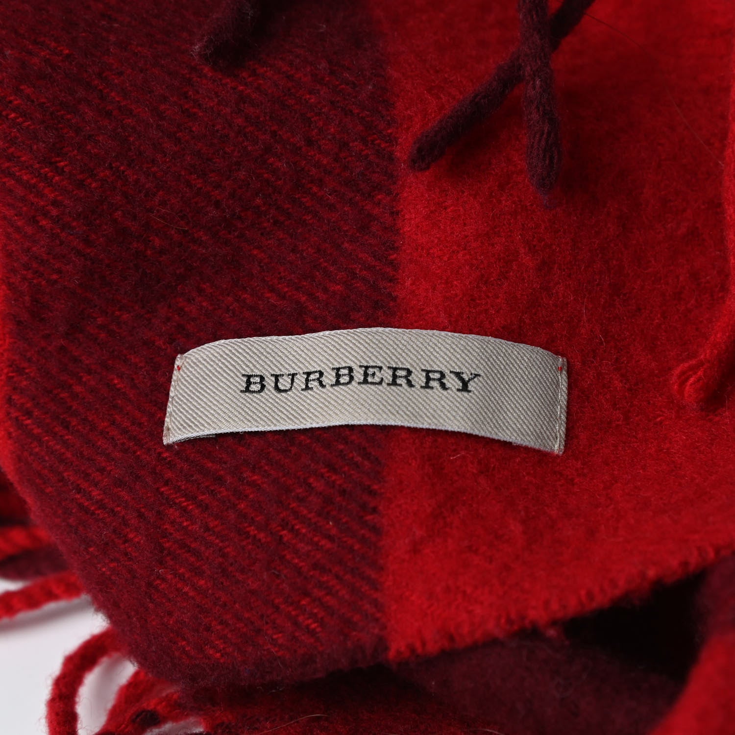 Burberry Merino Wool Half Mega Check Scarf Red 4 of 4