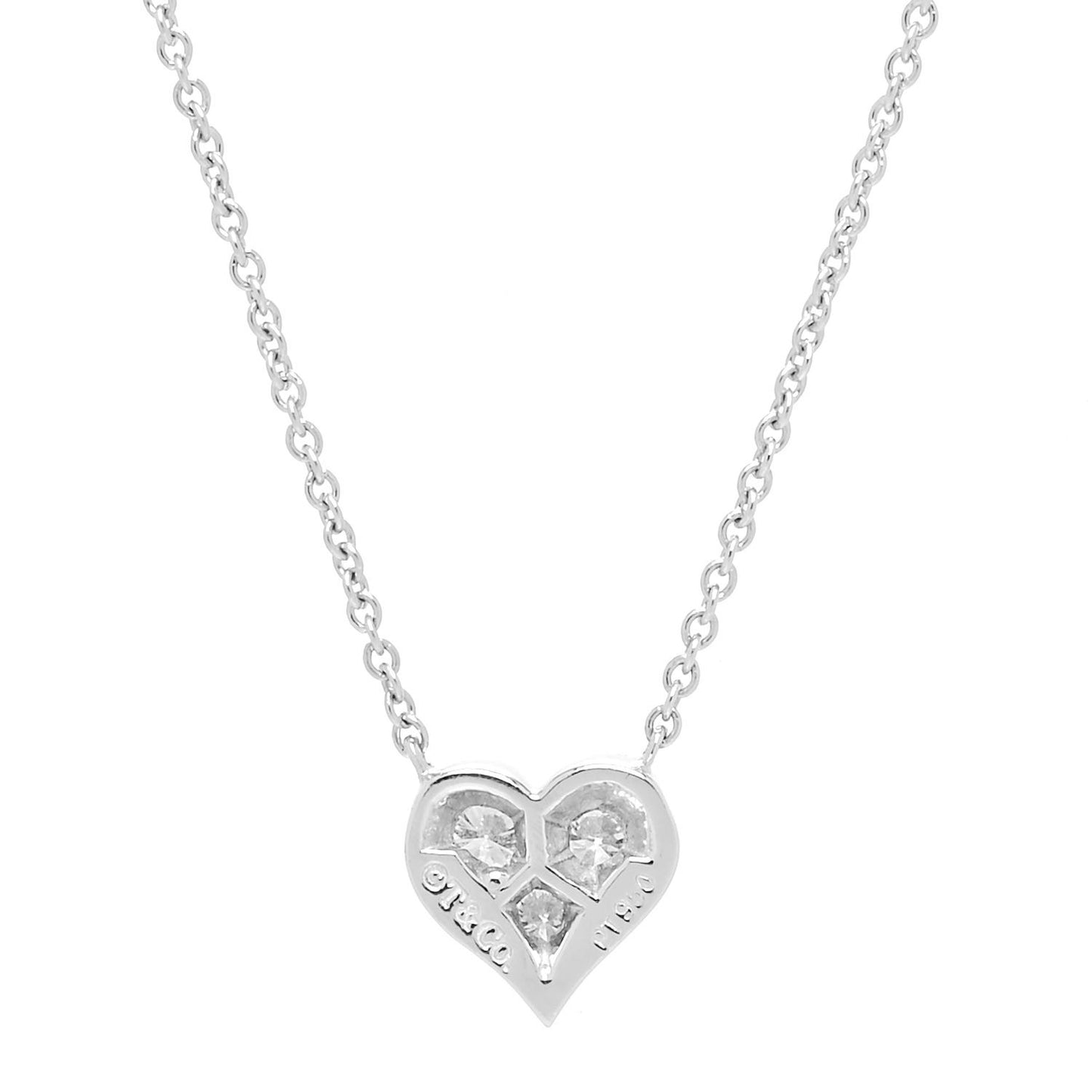 Platinum Diamond Heart Pendant Necklace