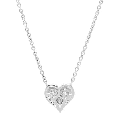 Tiffany Platinum Diamond Heart Pendant Necklace 4 of 7
