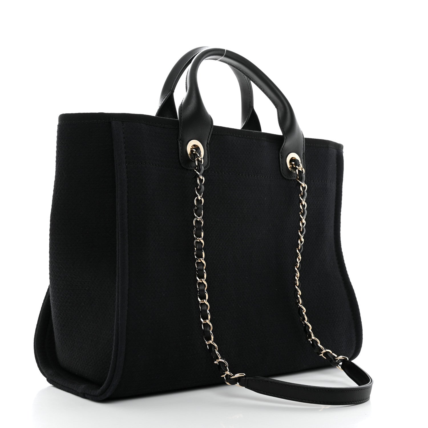 Chanel Mixed Fibers Small Deauville Tote Black 4 of 11