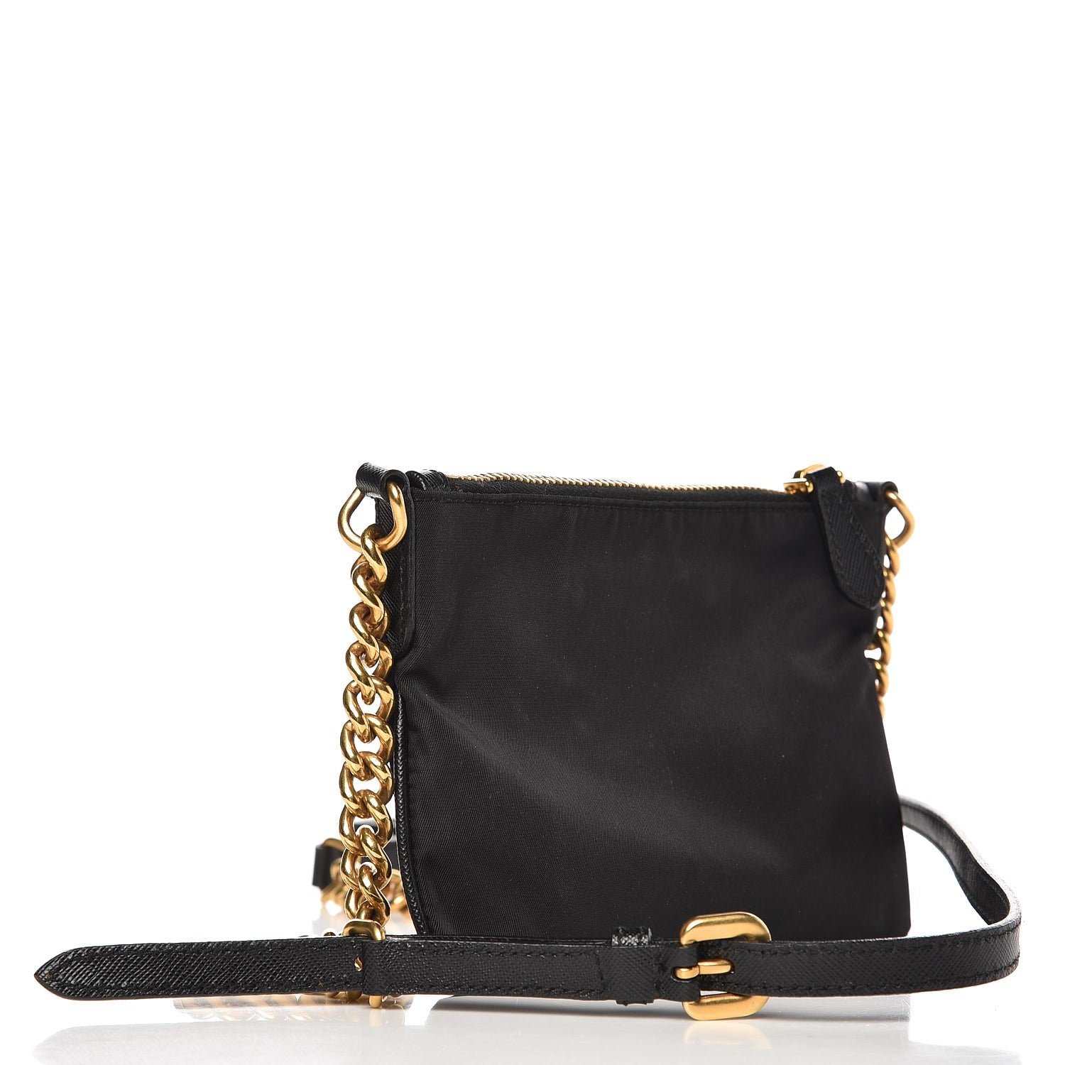 Prada Tessuto Nylon Logo Small Crossbody Bag Black 3 of 7