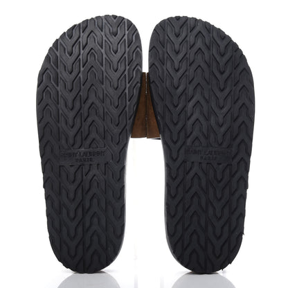 Saint Laurent Suede Joan Slide Sandals 37 Brown 6 of 10