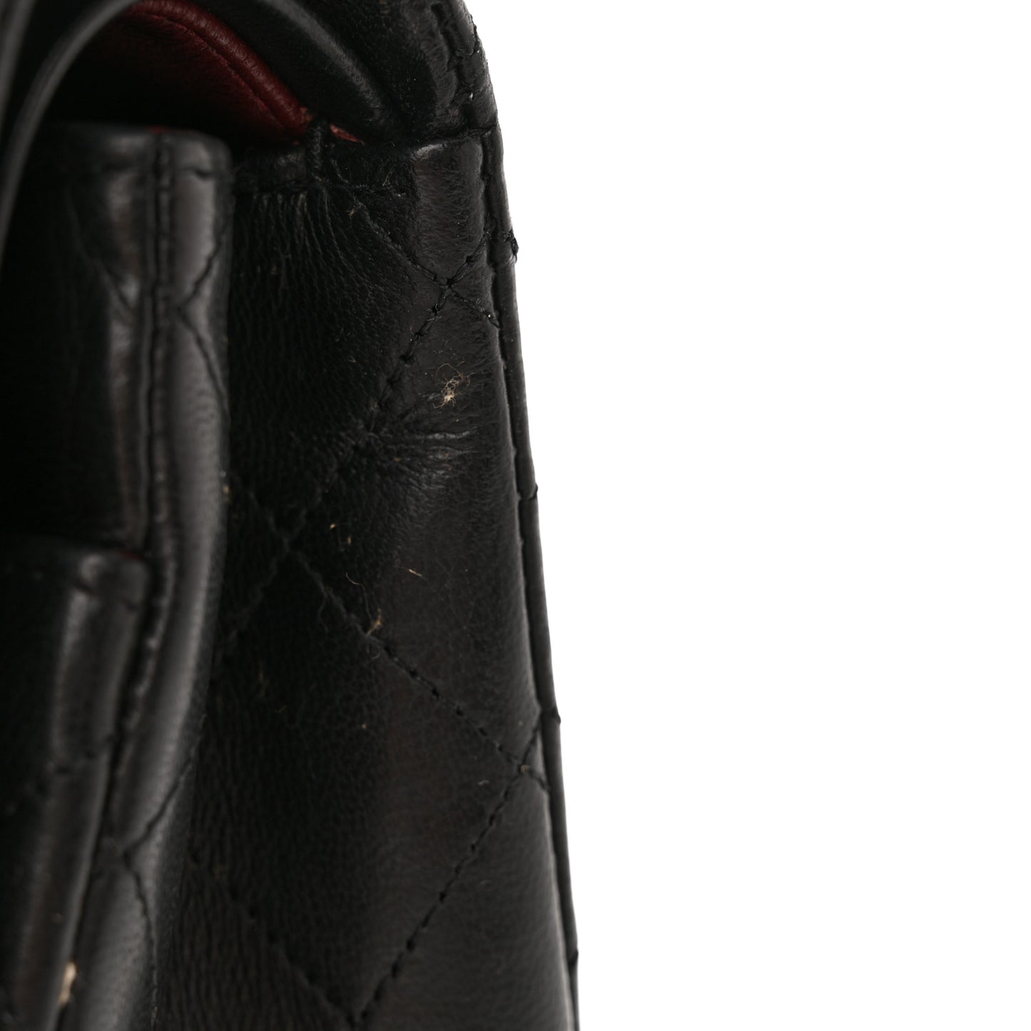 Lambskin Quilted Medium Double Flap Black