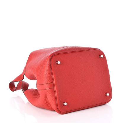 Hermes Taurillon Clemence Picotin Lock 22 MM Rouge Casaque 4 of 9