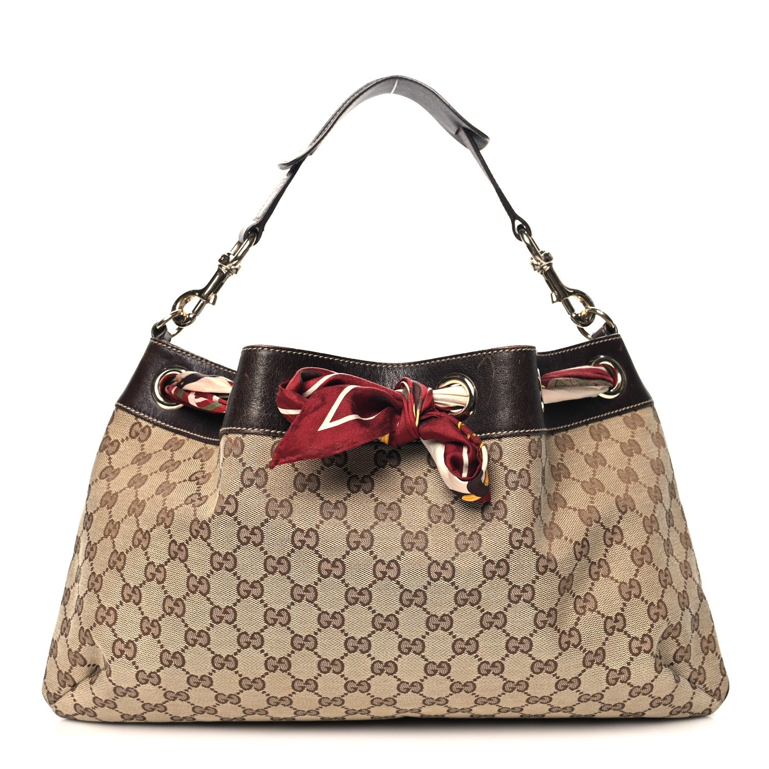 Gucci Monogram Positano Hobo Brown 1 of 13