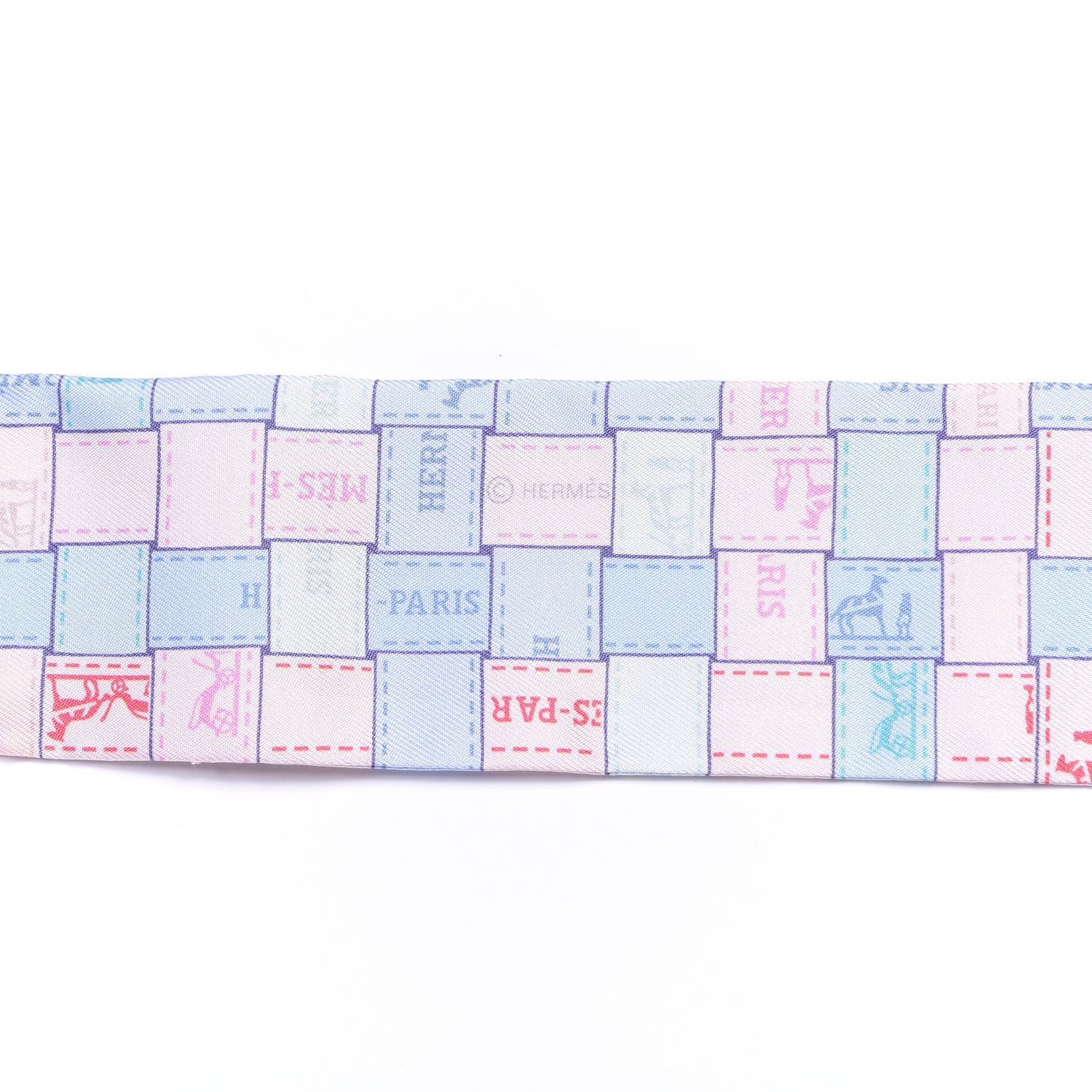 Hermes Silk Bolduc Au Carre Twilly Bleu Pale Rose Pale 4 of 4