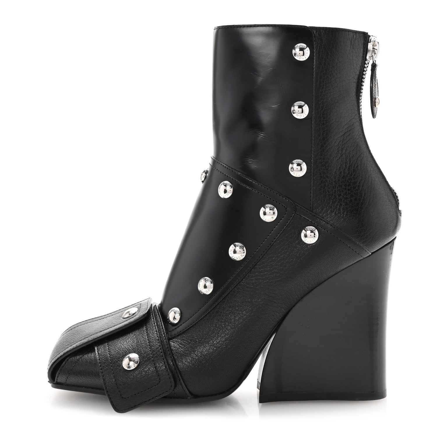 Louis Vuitton Calfskin Patti Wedge Half Boots 40 Black 1 of 9