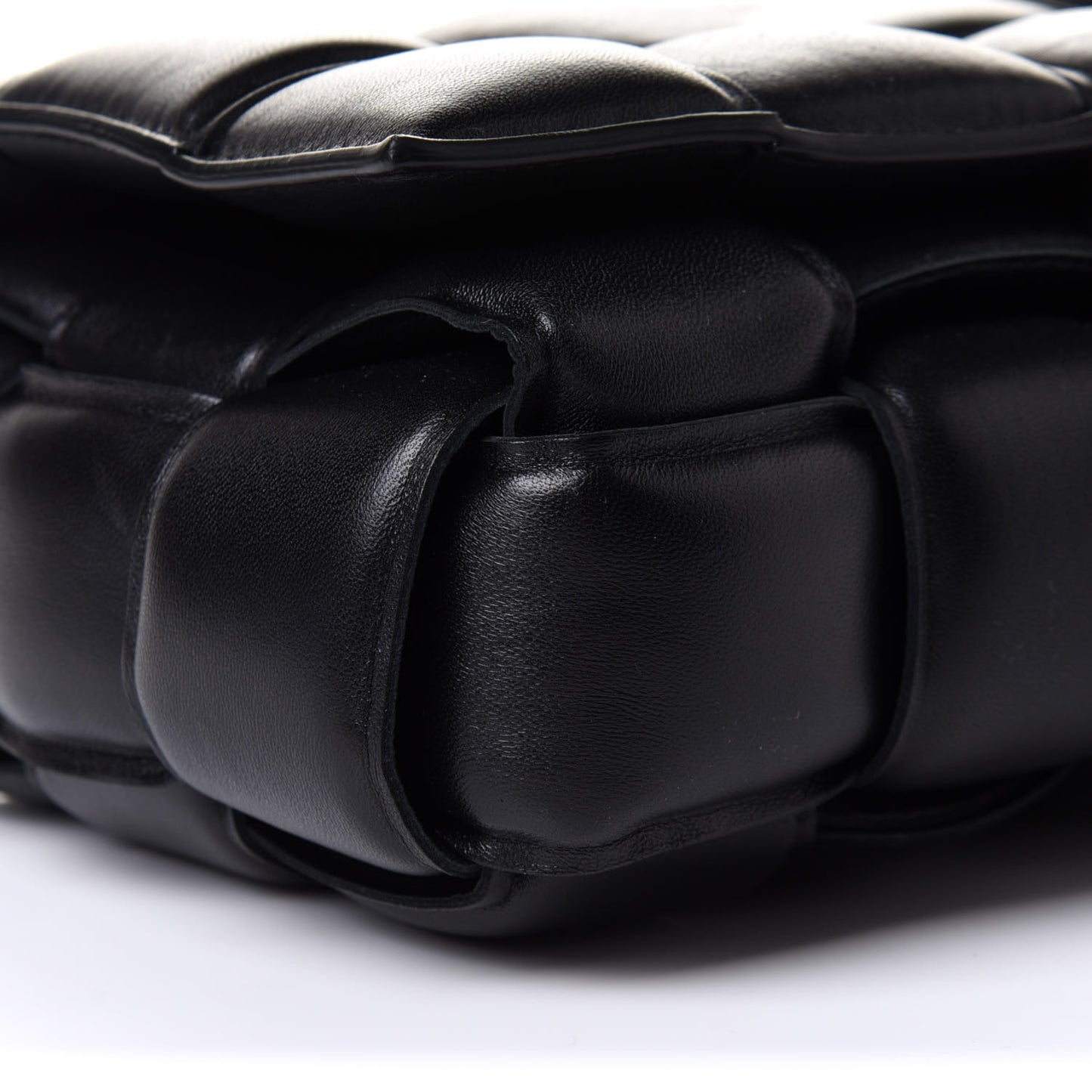 Nappa Maxi Intreccio Padded Cassette Crossbody Bag Black