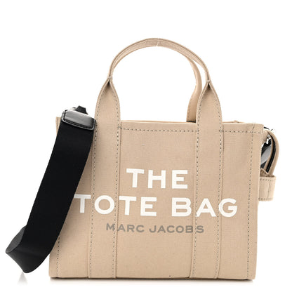 Marc Jacobs Cotton Canvas Mini The Traveler Tote Bag Beige 1 of 9