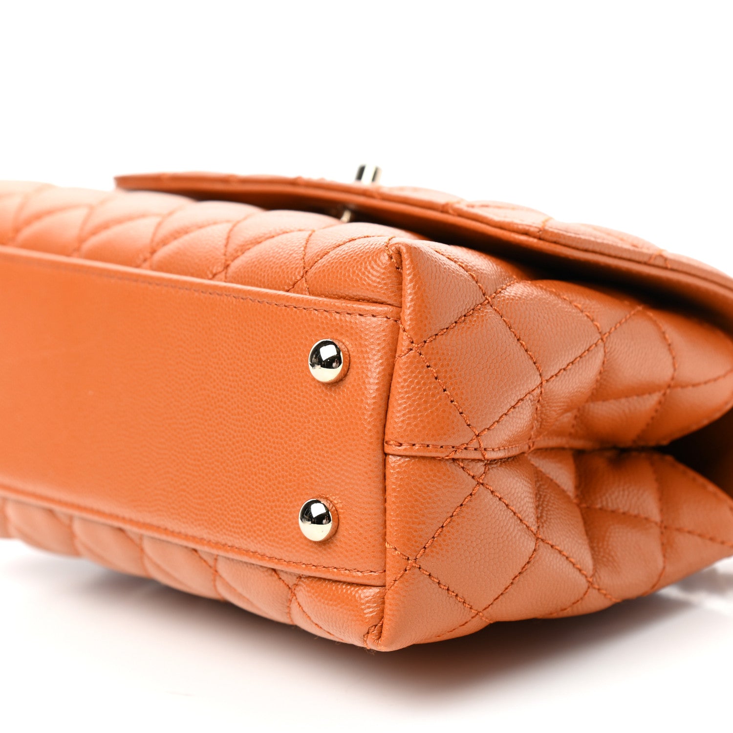 Chanel Caviar Quilted Mini Coco Handle Flap Light Brown 9 of 10