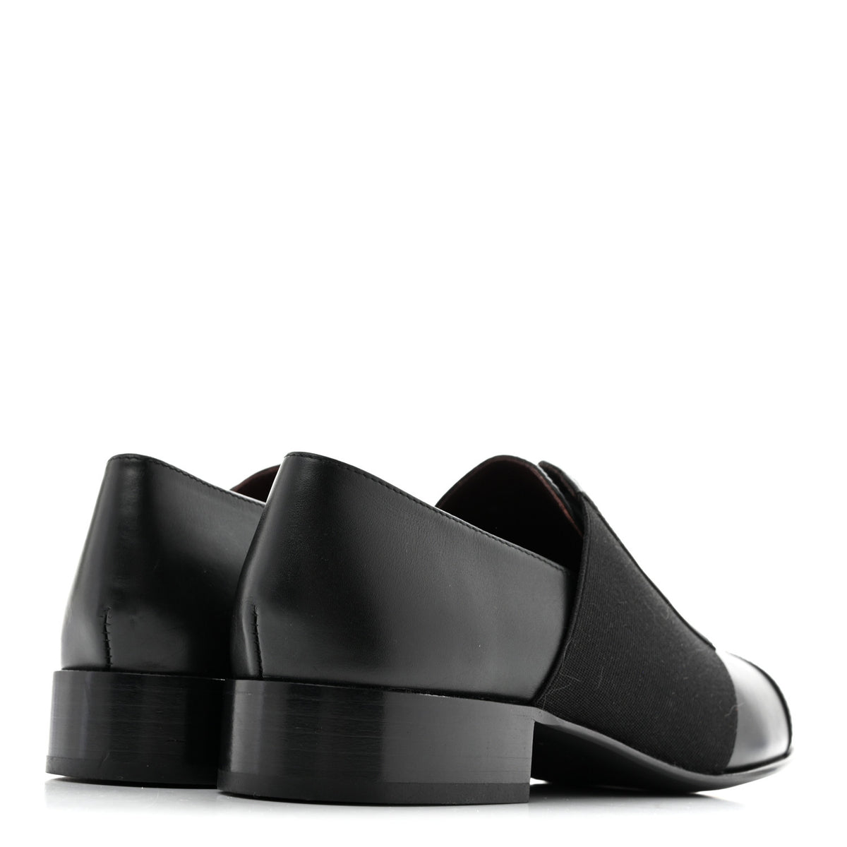 Chanel Calfskin Elastic Lace Up Cap Toe CC Loafers 38 Black 5 of 11