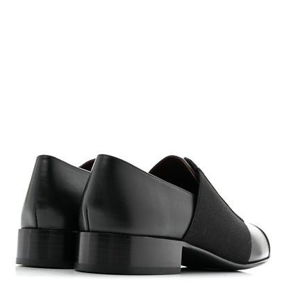 Chanel Calfskin Elastic Lace Up Cap Toe CC Loafers 38 Black 5 of 11