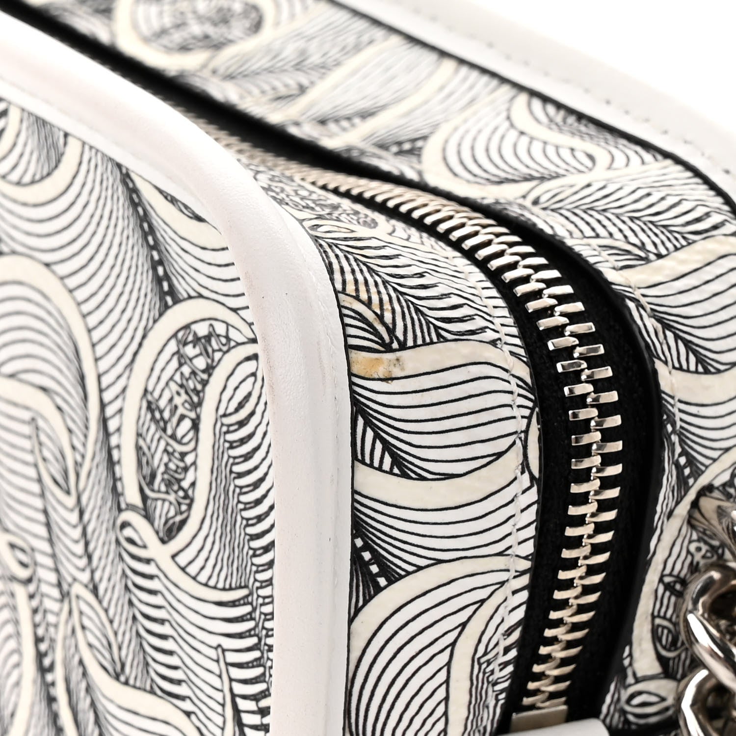 Christian Louboutin Calfskin Small Loubinth Radioloubi White Black 12 of 12