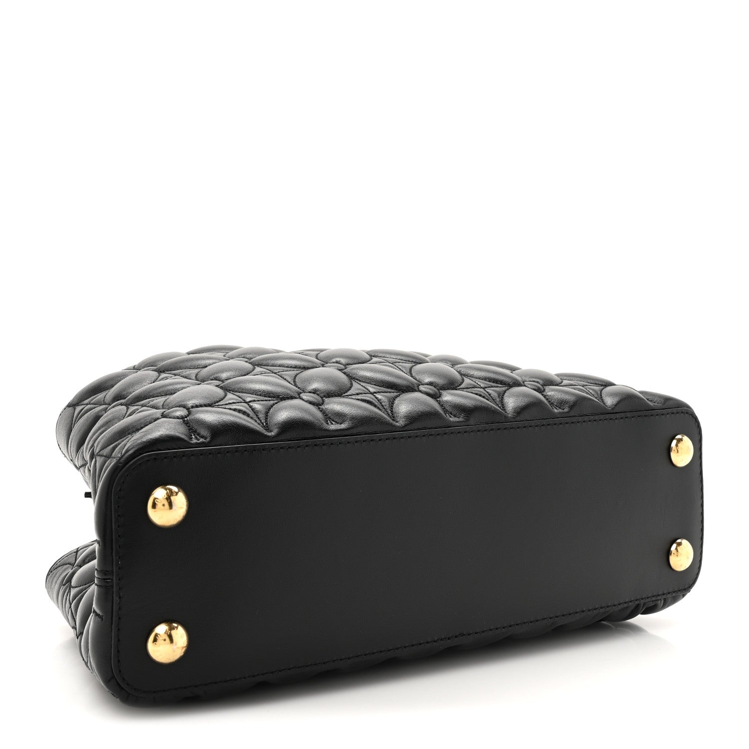 Louis Vuitton Lambskin Quilted Flower Capucines East West MM Black 3 of 8