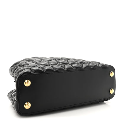 Louis Vuitton Lambskin Quilted Flower Capucines East West MM Black 3 of 8