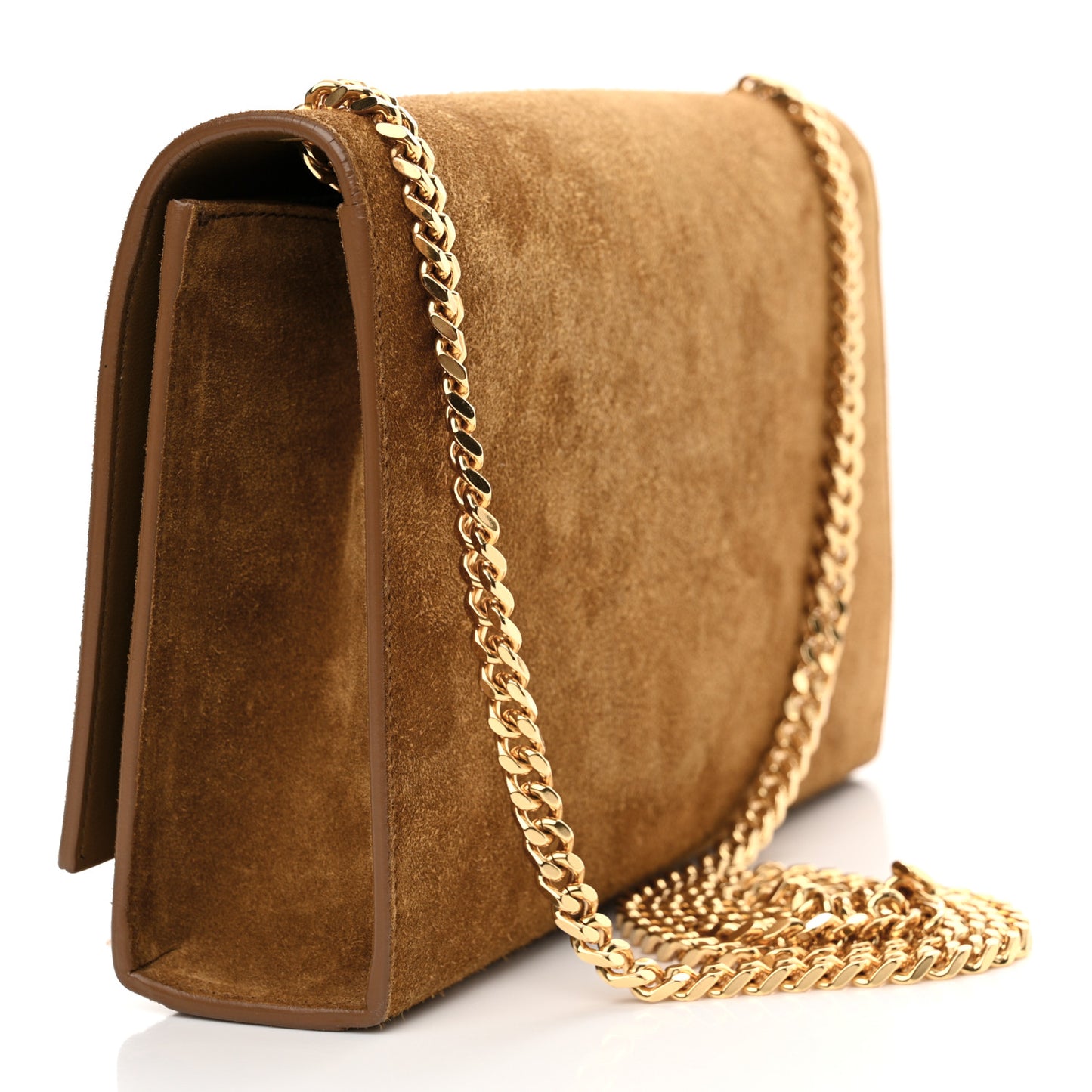 Suede Medium Classic Monogram Kate Tassel Satchel Light Ochre