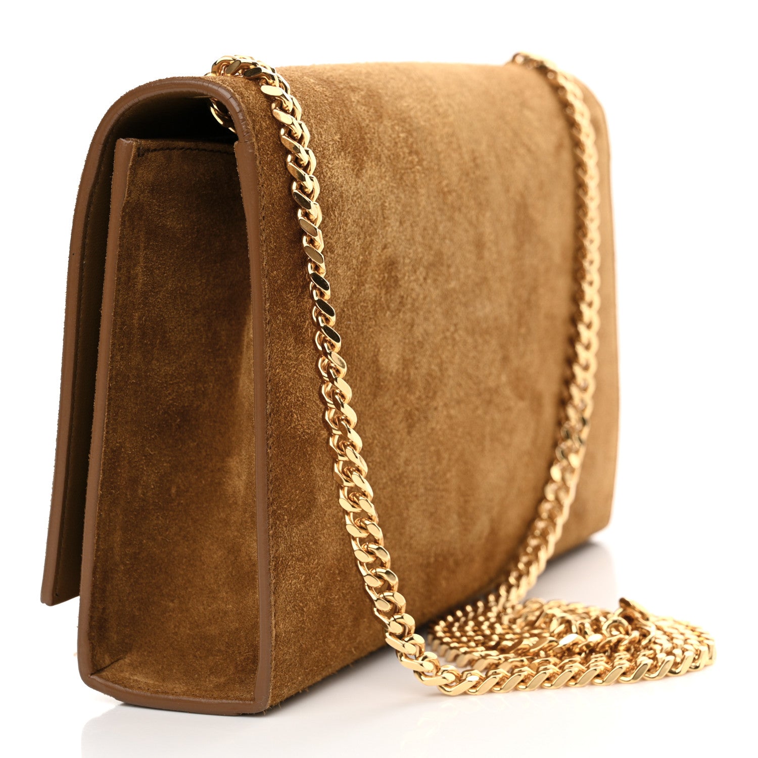 Saint Laurent Suede Medium Classic Monogram Kate Tassel Satchel Light Ochre 3 of 14
