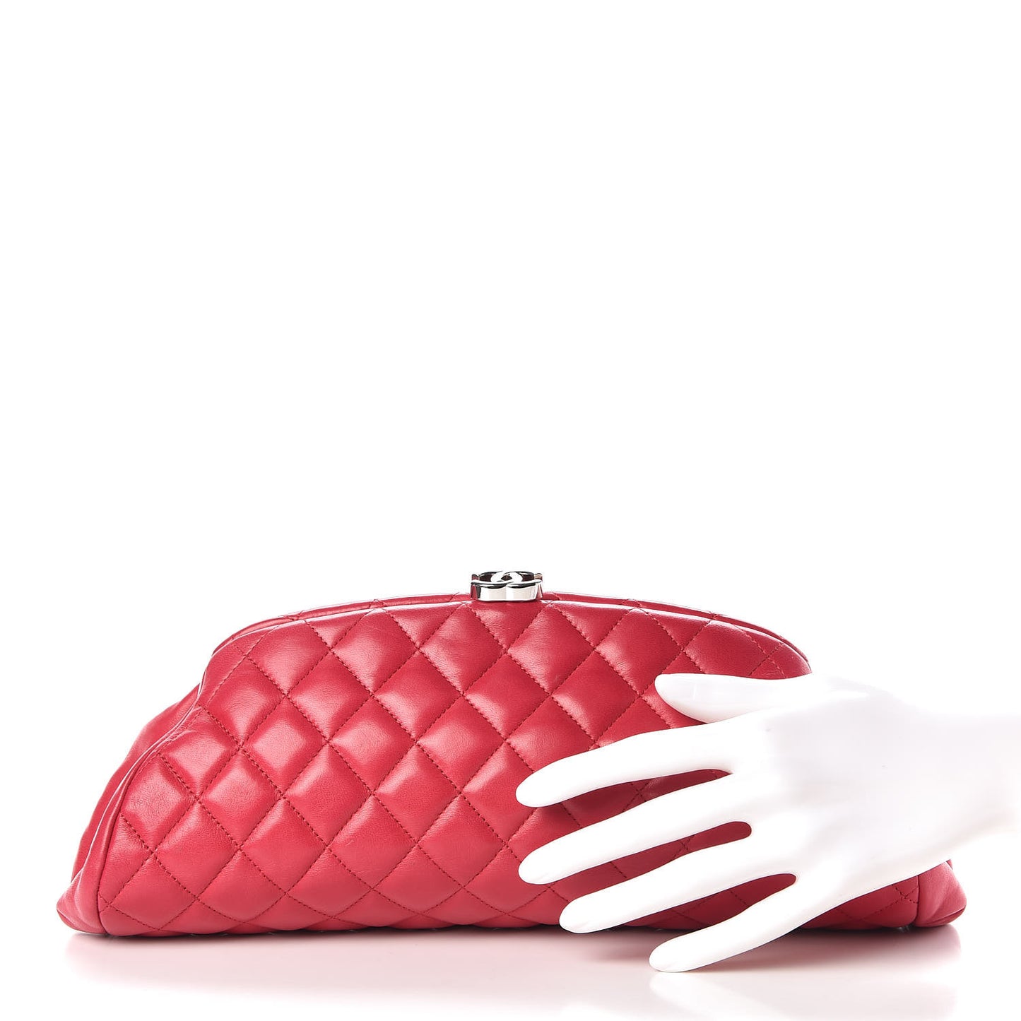 Lambskin Quilted Timeless Clutch Fuchsia