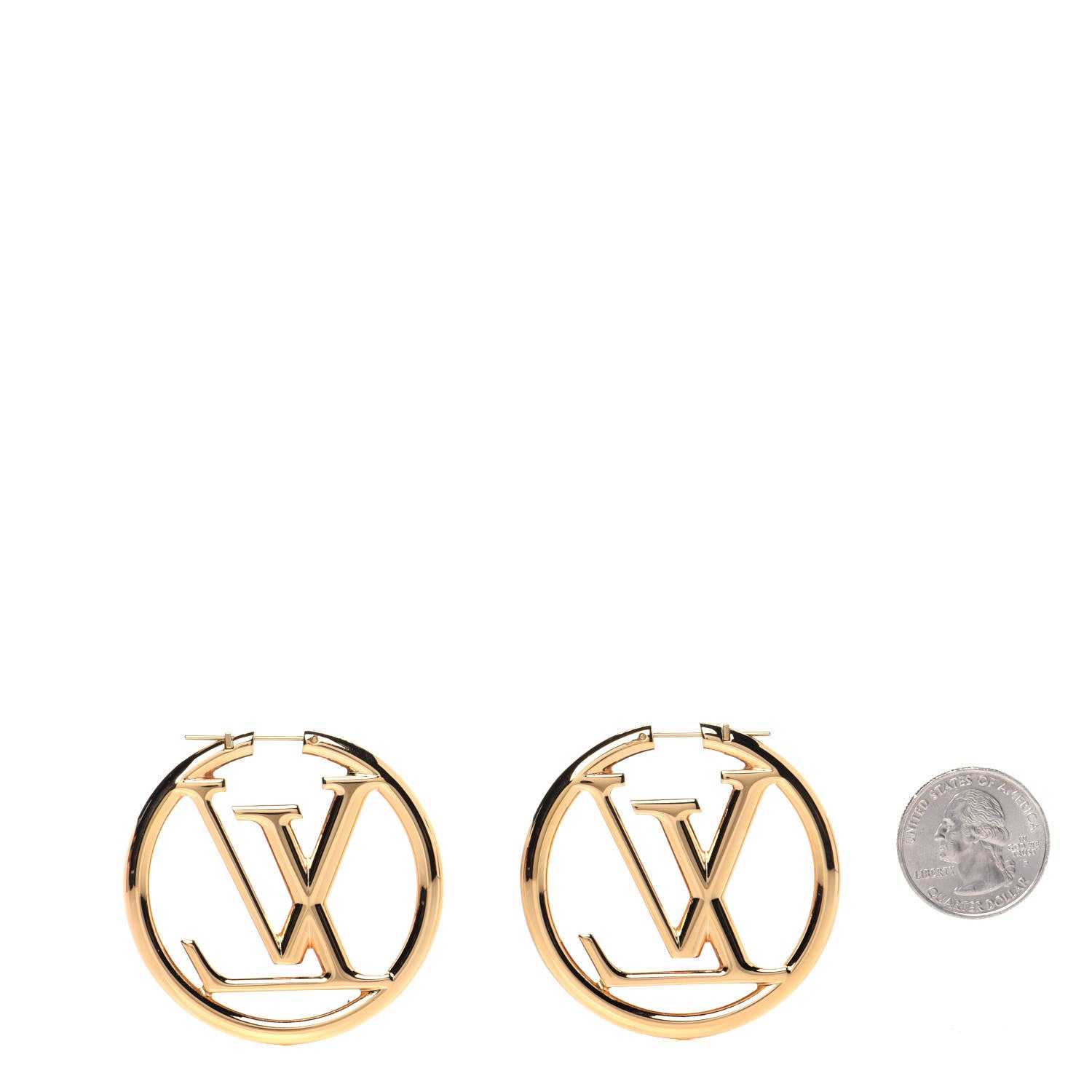 Louis Vuitton Metal Louise Hoop Earrings Gold 2 of 7