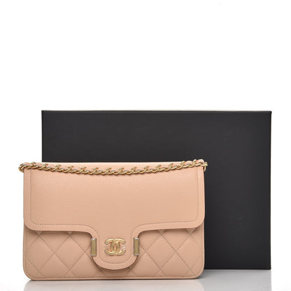 Chanel Calfskin Quilted Archi Chic Wallet On Chain WOC Beige 8 of 8