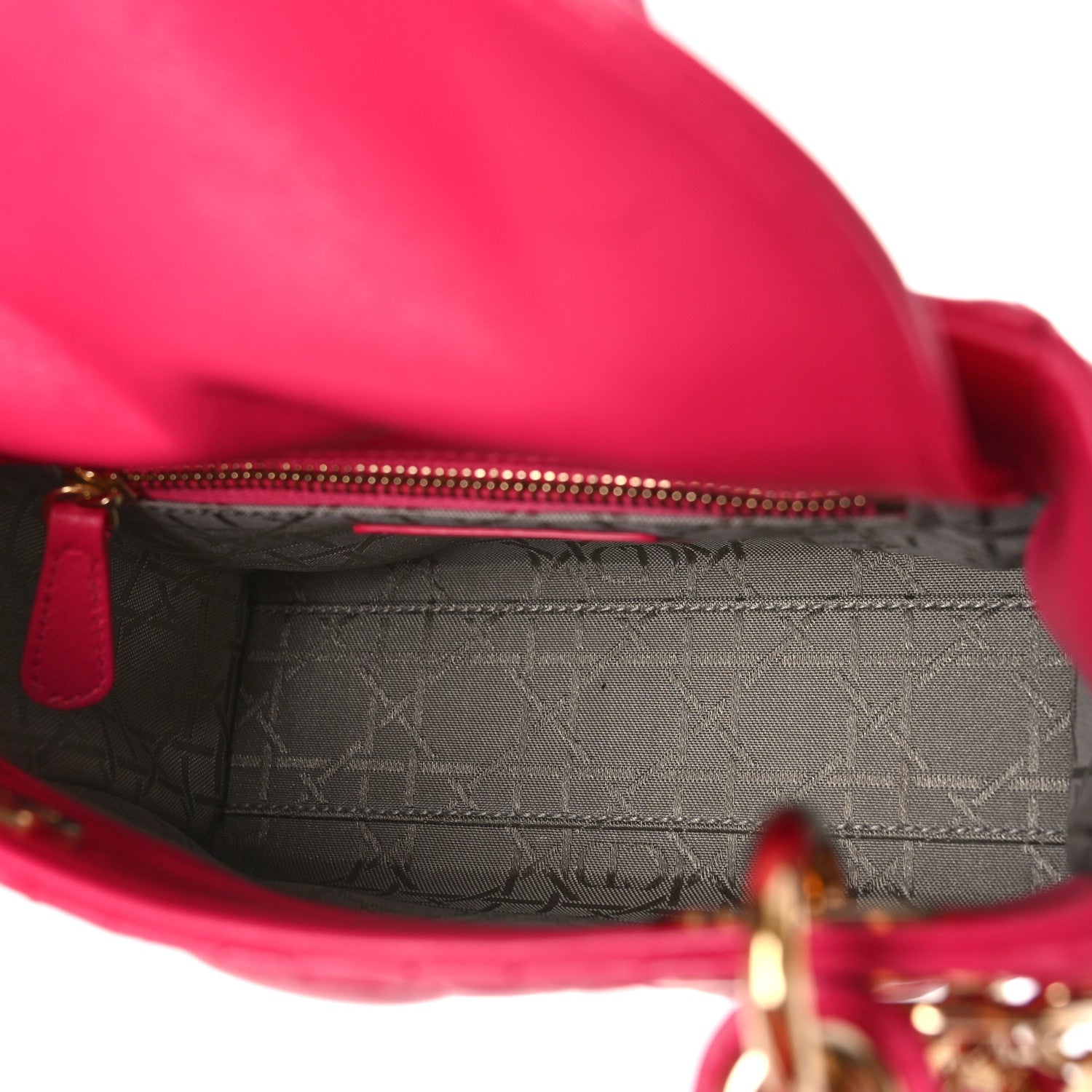 Christian Dior Lambskin Cannage Mini Lady Dior Fuchsia 5 of 8