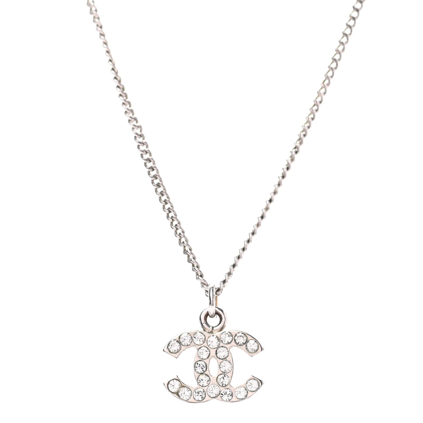 Crystal CC Necklace Silver