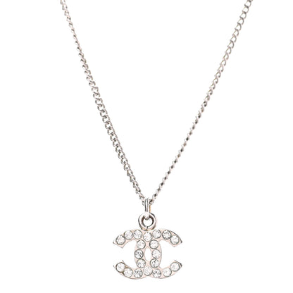 Chanel Crystal CC Necklace Silver 1 of 5