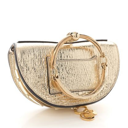 Chloe Metallic Calfskin Small Nile Bracelet Minaudiere Bag Gold 3 of 13