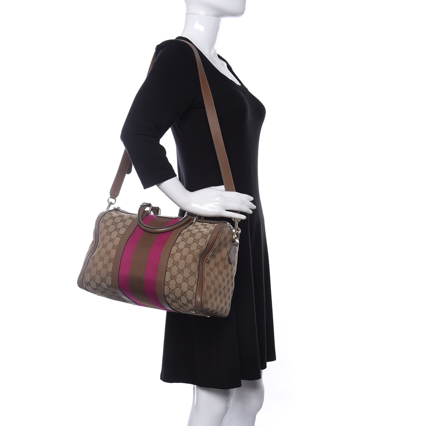 Monogram Vintage Web Medium Boston Maple Brown